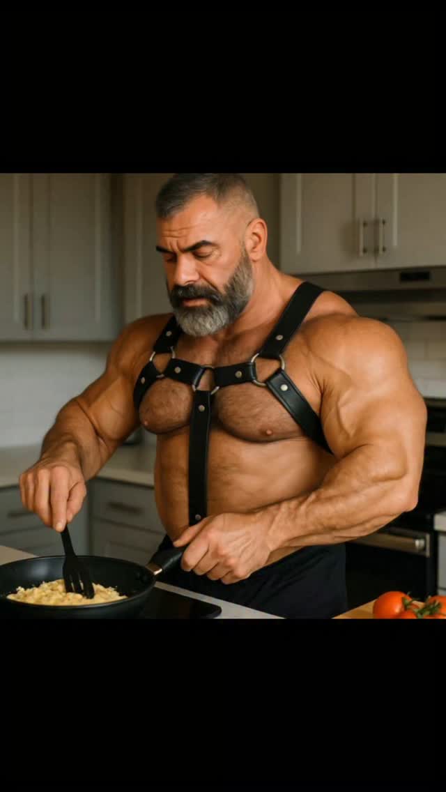 The muscular chef and his mustachioed lover #muscle #bodybuilder #chef ...