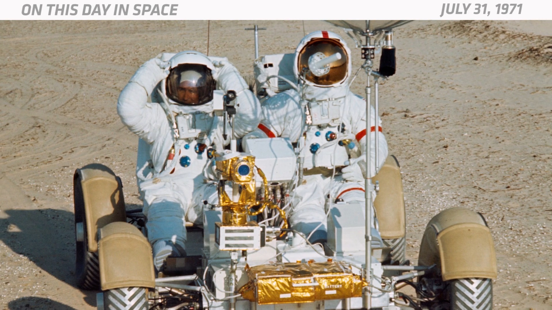On July 31, 1971, Apollo 15 astronauts drove on the moon for the