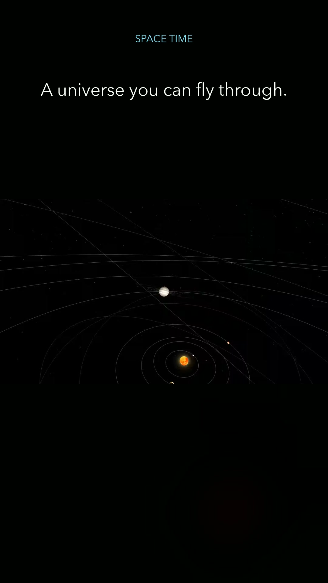 The scale changes quickly here. We start among the planets and
