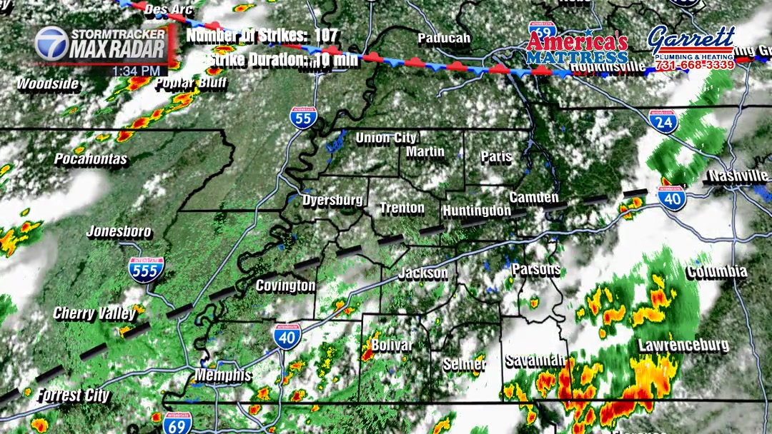 Radar Update: 1:32 PM: Most storm sso far have been focusing south of I ...