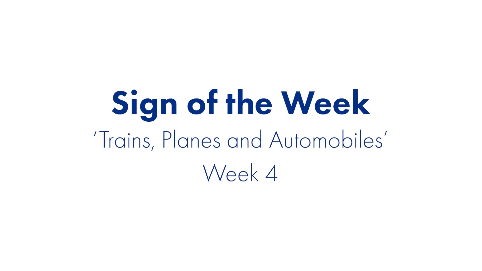 Please find a video below showcasing this weeks Signs of the Week. For ...