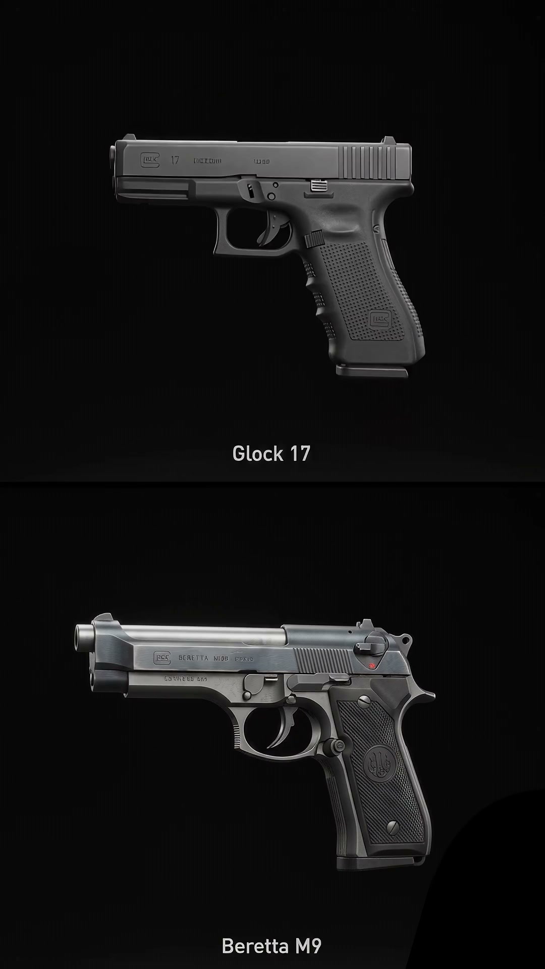 Glock 17 vs Beretta M9 🔫 Two iconic service pistols, one classic