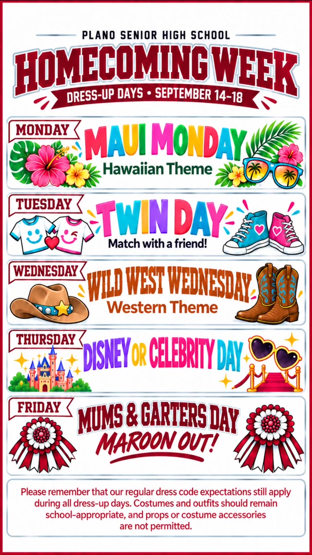 homecoming week dress up ideas 🎉 IS HERE, WILDCATS! , Show your school spirit and join us for dress-up days September 14–18:, 🌺 Monday: Maui Monday, 👯 Tuesday: Twin Day, 🤠 Wednesday: Wild West Wednesday, 🌟 Thursday: occasion_familypics