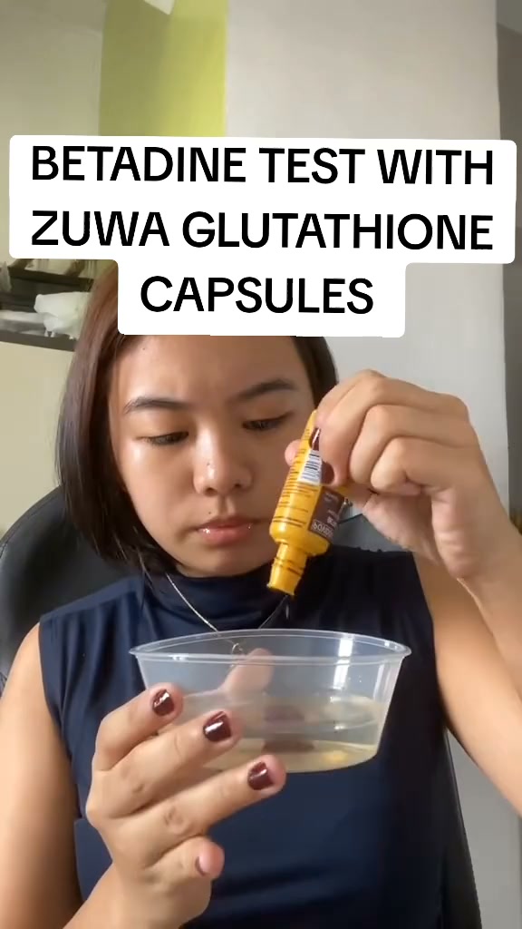 Betadine test Zuwa Glutaglow Glutathione Capsules | ZuwaCosmetics