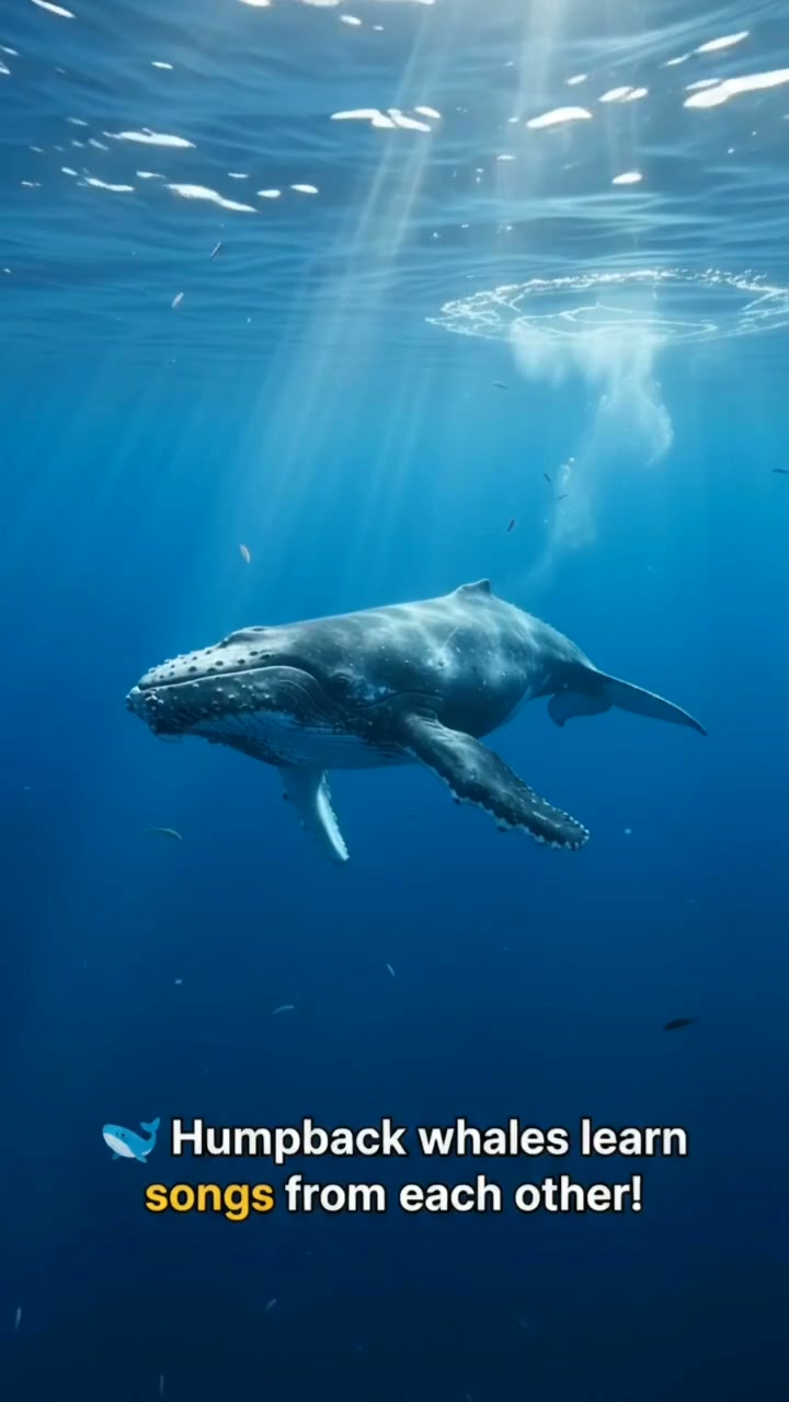 🐋 Humpback whales create complex songs, and these songs can