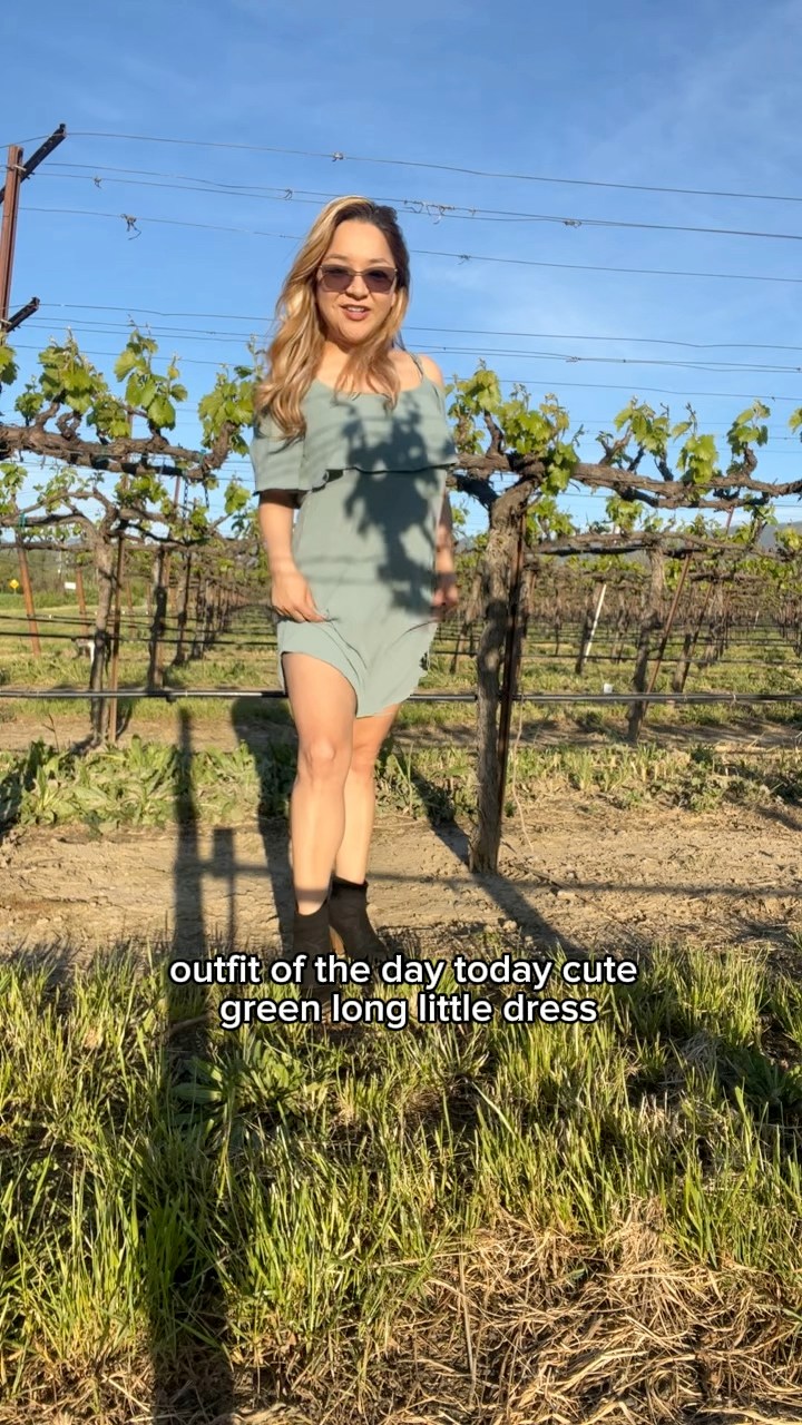 danika patrick green dress Danica looking stunning among the vineyards 🍷🌿✨ filter-neckline:Straight