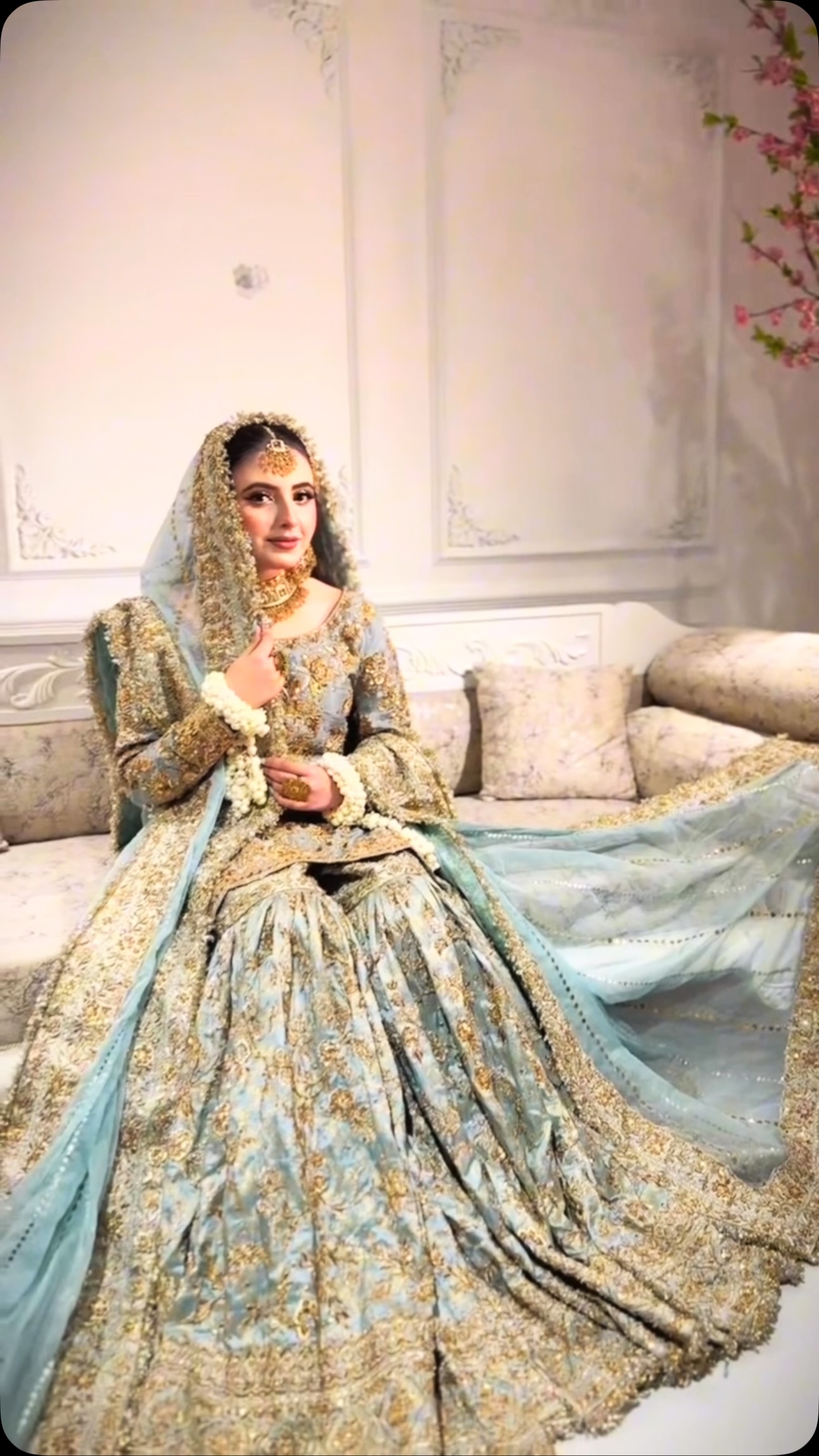 Finally our beautiful client Sehrish received her first slot dream dress from —Nouman & Bhaiya’s through Elves Studio .., exquisite gara set. We can’t wait to see her shine in this timeless 