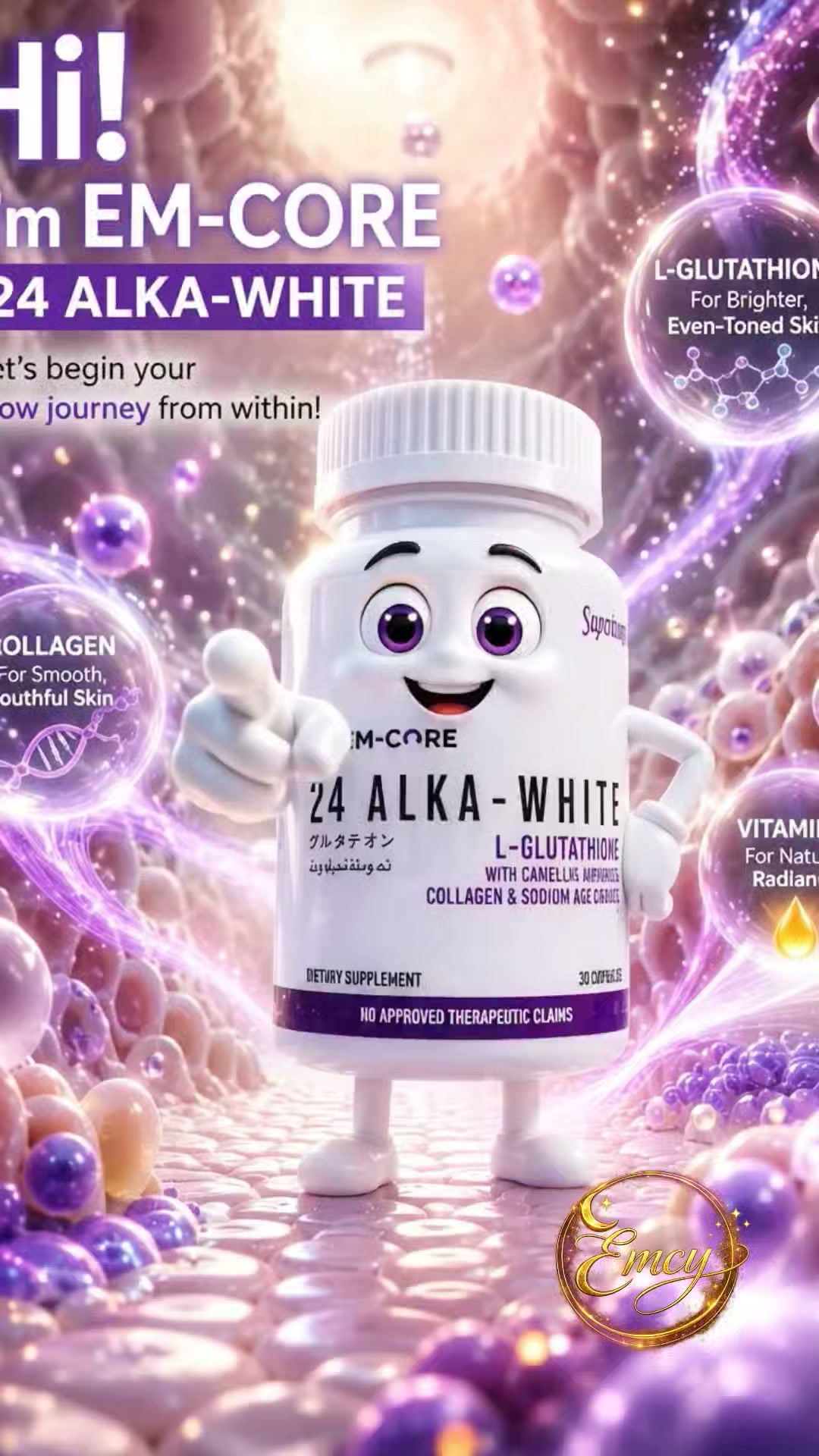 Here's a catchy Taglish caption for AlkaWhite:, ✨ Glow with confidence every day! ✨, Ready ka na bang magkaroon ng mas fresh at radiant-looking skin? 🤍, Meet AlkaWhite—your everyday beauty partner!, 🌸 