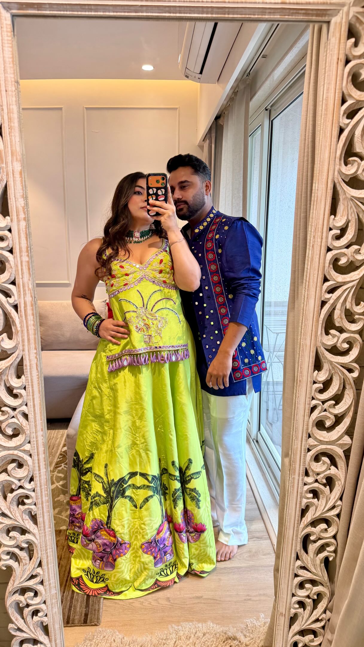 Indian dresses are all about grace and elegance. The ethnic aura of a matching dress for couple indian helps you to look fashionable. It is the best-looking color-coordin