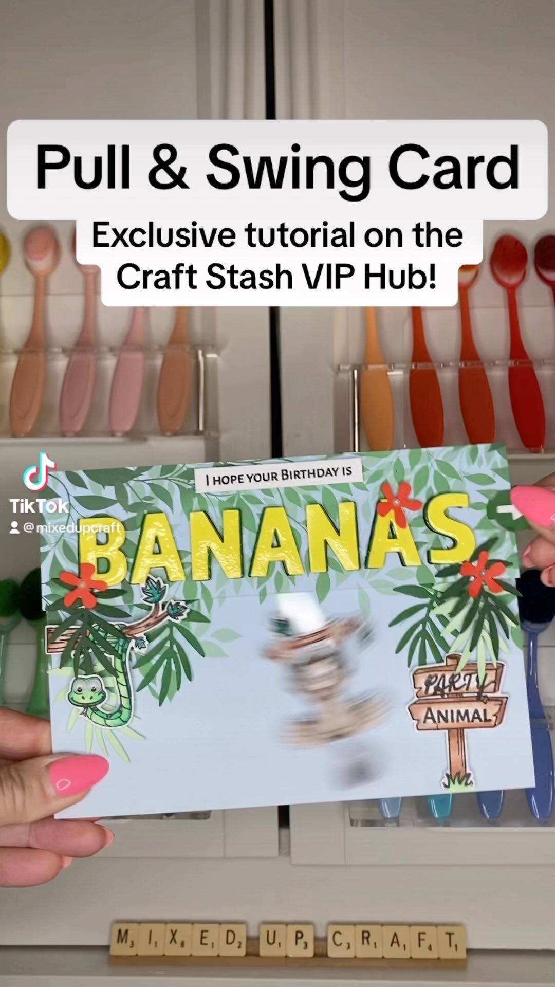 Pull & Swing card. Exclusive tutorial on the Craft Stash VIP hub. # ...