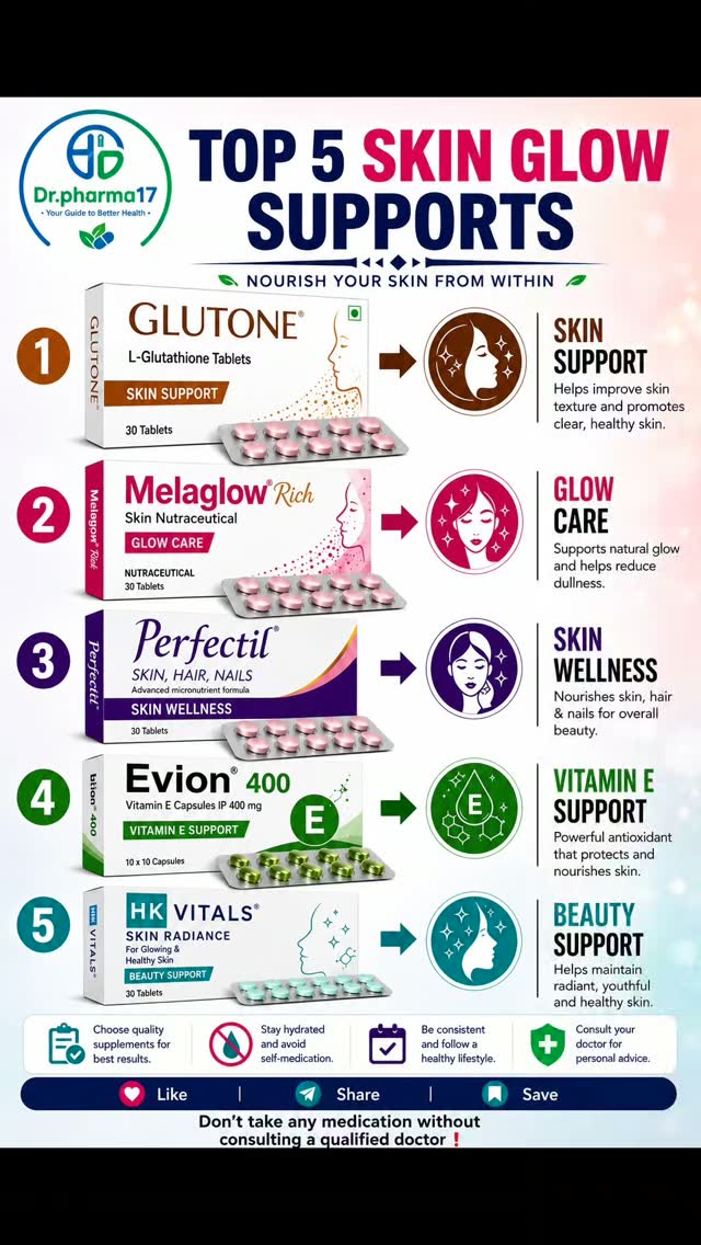top-rated glutathione supplements for skin glow ✨ Top 5 Support Supplements! 💖, • Melaglow Rich • Perfectil • Vitamin E • HK Vitals, 💧 Stay hydrated | 🥗 Eat healthy Glutone fairness capsules Specification:5 mg vial BPC-157 + TB-500 Blend