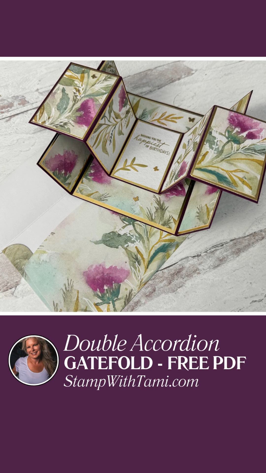Learn how to make a Double Accordion Gatefold Card with stunning ...