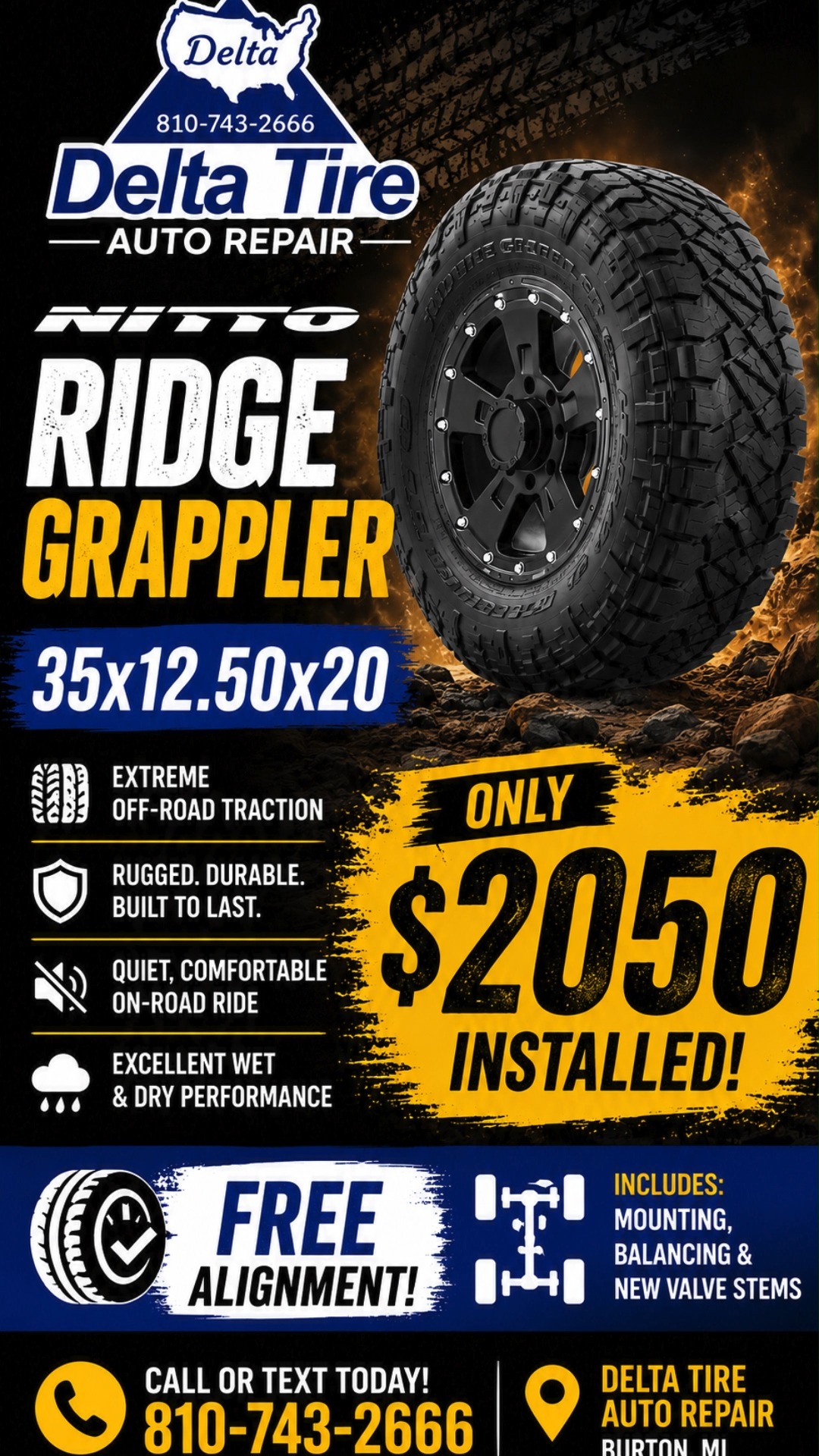 35x12.50x20 Nitto #NittoTires #RidgeGrappler #35x1250R20