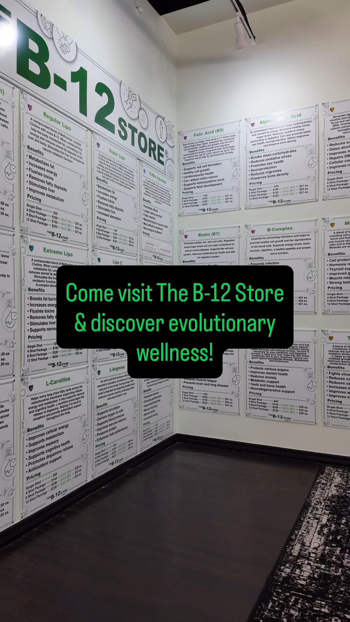 Our vitamin injections are a quick, convenient way to support your wellness routine and make prioritizing yourself a little easier. Stop by and see what The B12 Store is all about. , At The B-12 