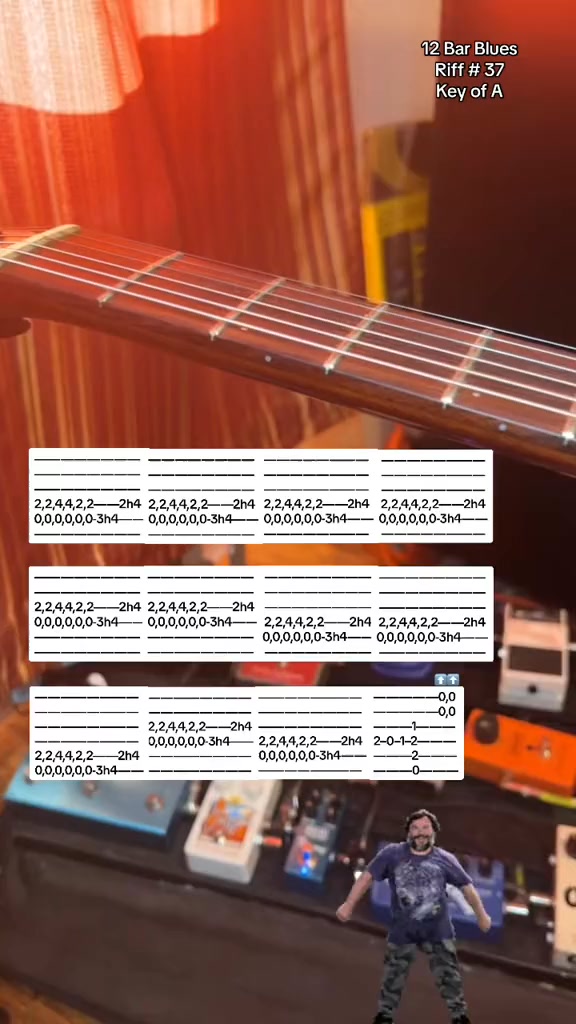 12 Bar Blues Riff in the key of A on guitar. #12barblues #bluesguitar # ...