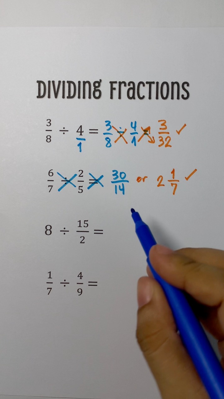 Dividing Fractions Quick Review #division #mathematics #fyp | Math
