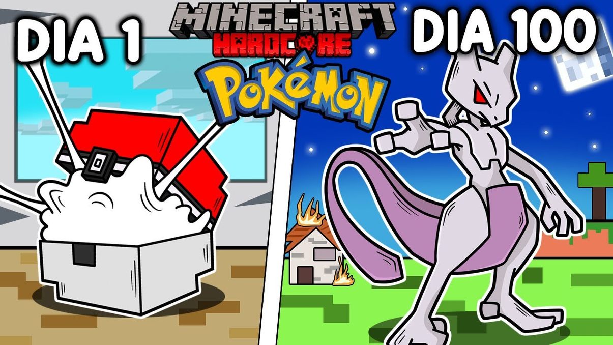 🔥Sobreviví 100 DÍAS siendo un POKEMON en Minecraft HARDCORE! | Mapaxe ...