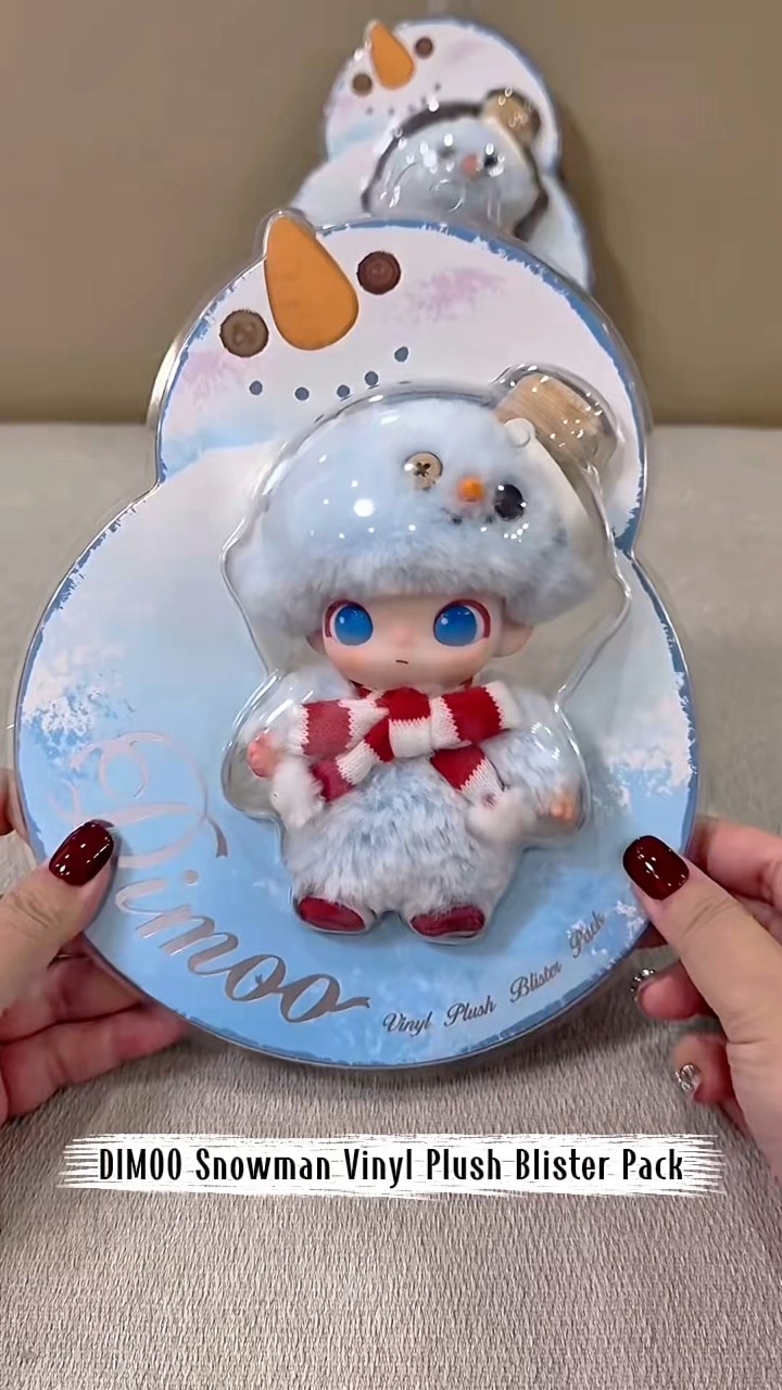 Unbox POP MART DIMOO Snowman Vinyl Plush Blister Pack #popmart