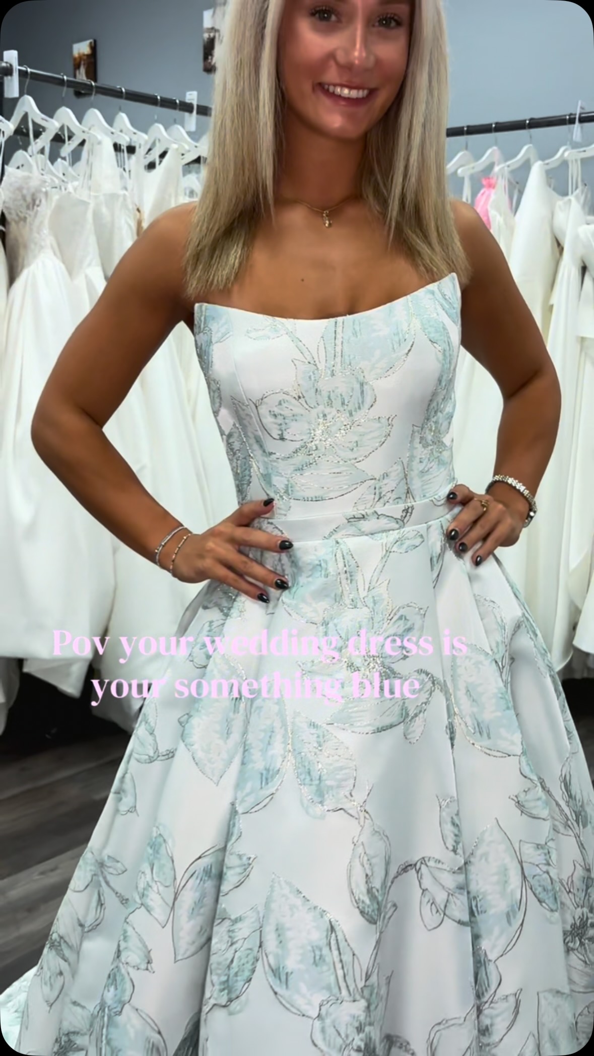 We are obessed with this blue beauty! , #sinceritybride #wedding gown #blueaesthetic #fallen4thedress | Fallen In Love