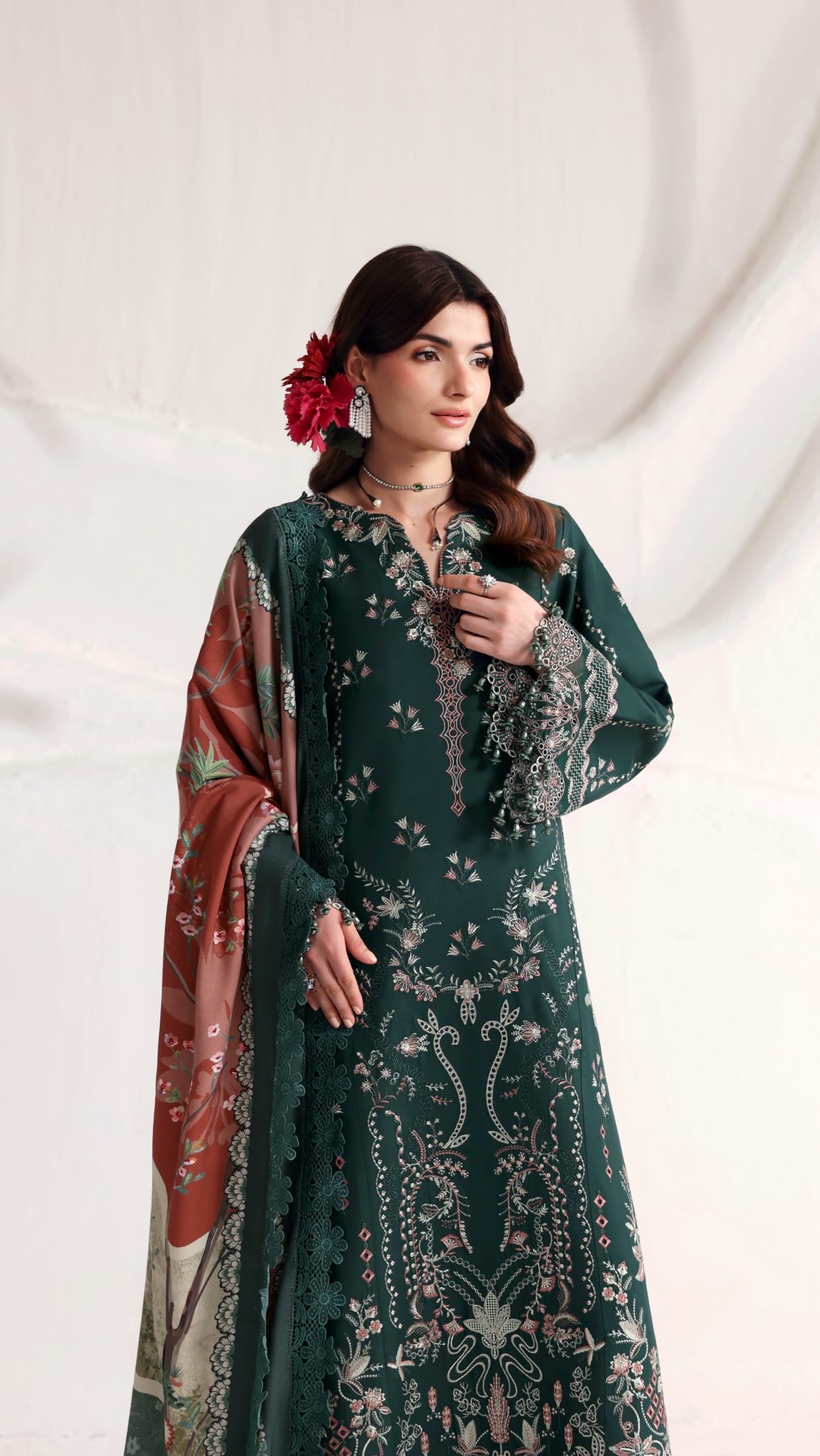seraphine green dress NAQSH Winter Edit Deep Embroidered Outfit Size_6 years