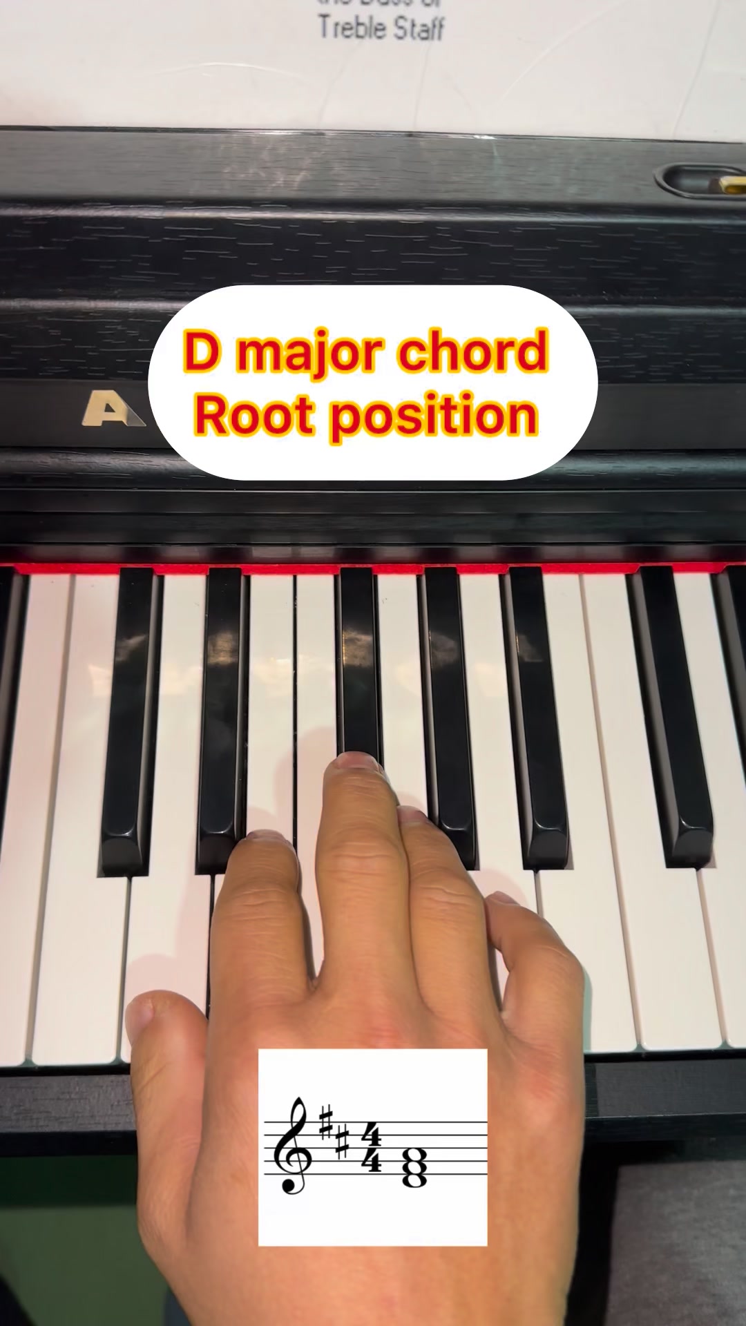 F major chord. Right hand (1st inversion) #pianochords #piano # ...