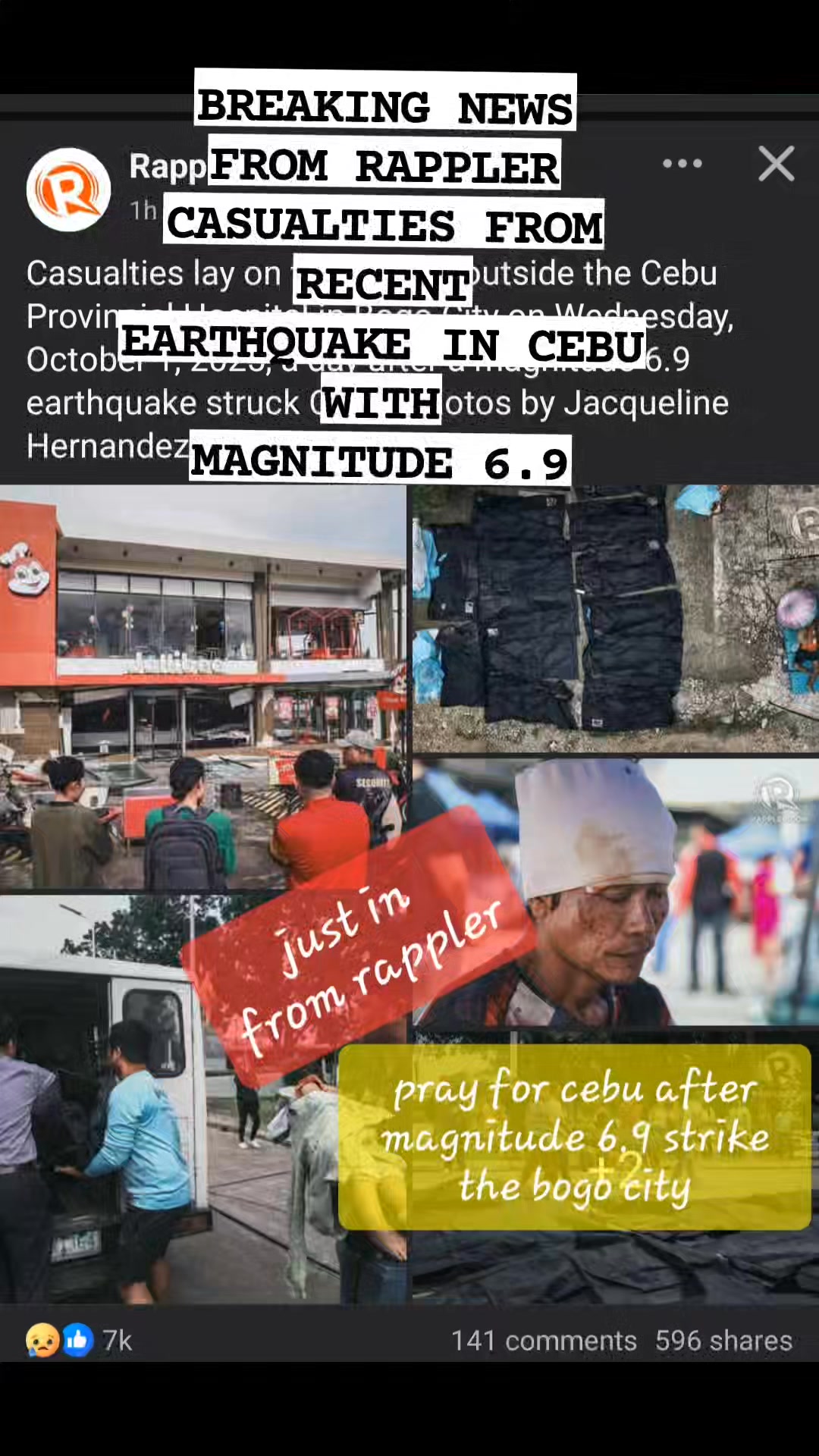 BREAKING NEWS FROM RAPPLER CASUALTIES FROM RECENT EARTHQUAKE IN CEBU ...