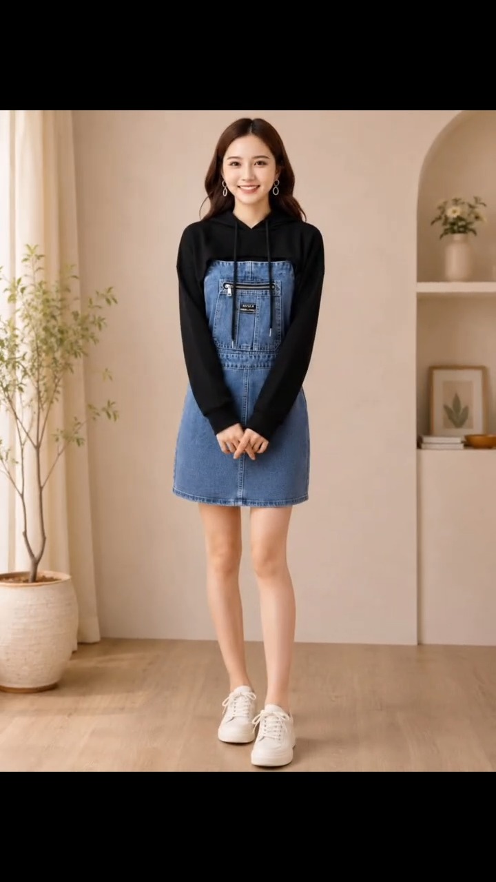 denim dress outfits pinterest ✨ One dress. Endless styling possibilities. 💙👖, A dungaree is one of those wardrobe staples that never goes out of style. Dress it up with heels or keep it casual with sneakers—e Teal Bridesmaid Dresses Aqua CURVED-NECKLINE Blue jean Color:LILAC