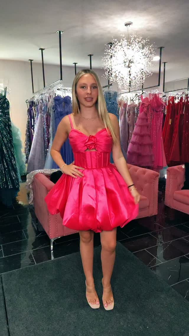 ✨ New HOCO Alert ✨, Ruffles, flirty details, and the perfect twirl 💖 This new homecoming dress is made to stand out all night long! Don’t wait—once a dress is claimed for your school, it’s gone., 🎀 