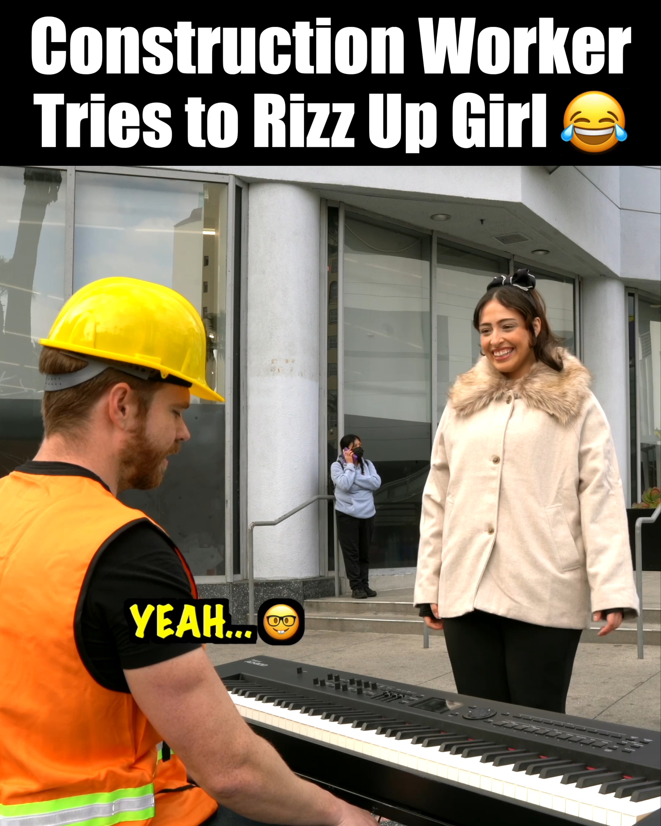Construction Worker Tries to Rizz Up Girl 😂 To learn to play like me ...