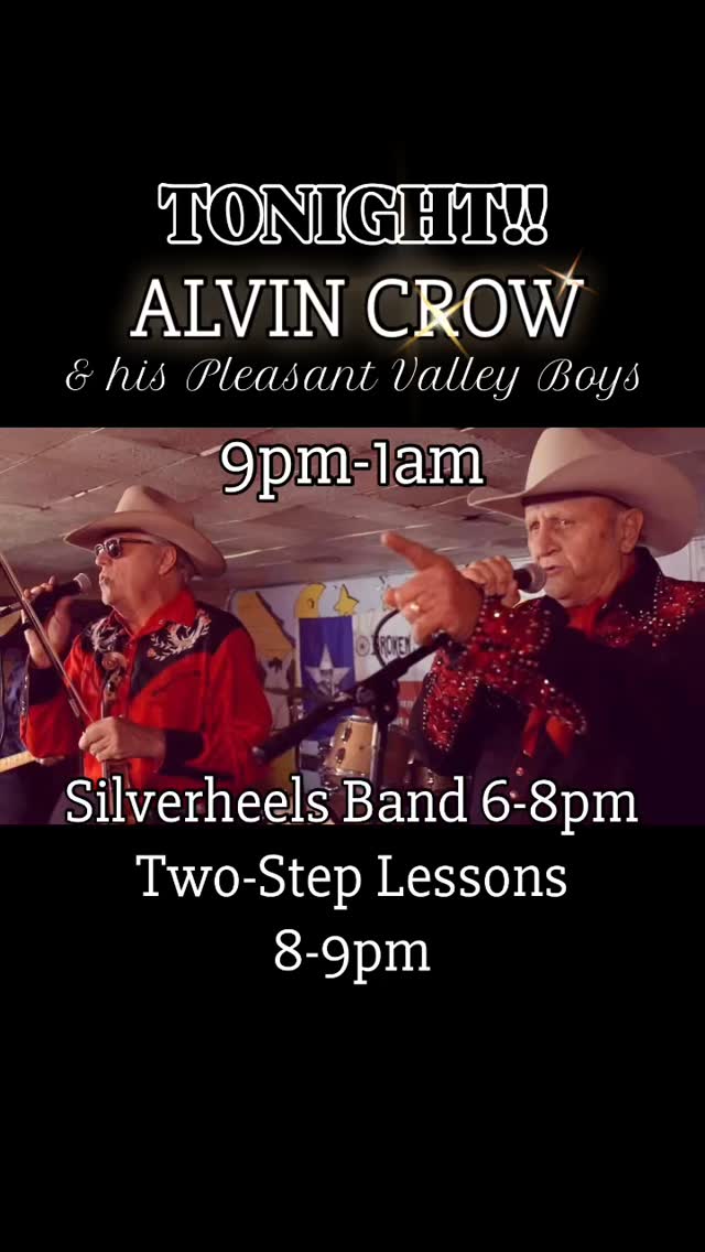 TONIGHT!! It’s the one and only ALVIN CROW & his Pleasant Valley Boys ...