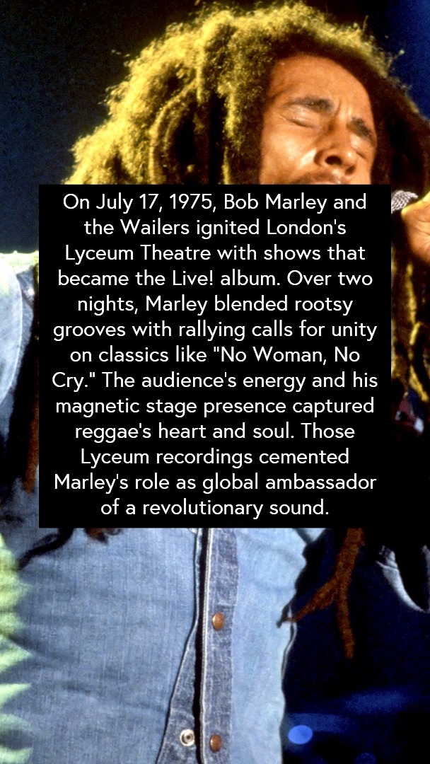 On July 17, 1975, Bob Marley and the Wailers ignited London's