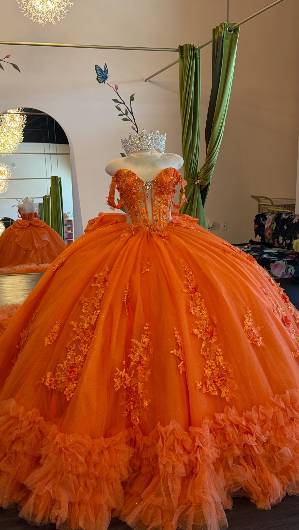 orange and gold quinceanera dresses 🧡Our Soda🧡 We love an orange moment!! For the girlies who want simple but still want to be extra on their quince😉✨ , #quinceañera #foryou #parati #albuquerque | Boujee on a Budget Bridal occasion-Vacation