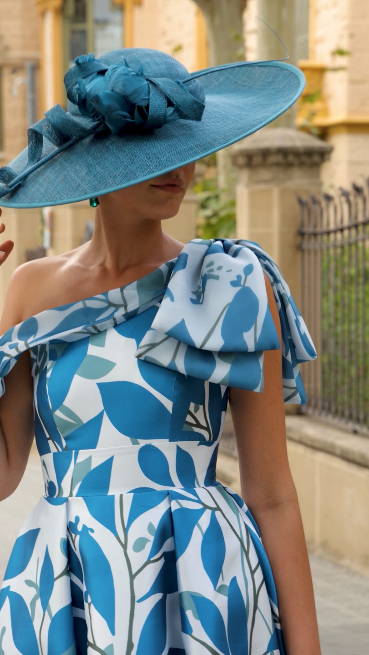 cobalt blue club dress Where elegance meets a touch of botanical drama✨ and Mikado, beautifully balanced💐, Dress: 1G40 | Couture-Club evaluate the fashion and _okendo:syndication_key:CL135784002 Dama dresses from shoulder to hem Color:GREEN ONYX