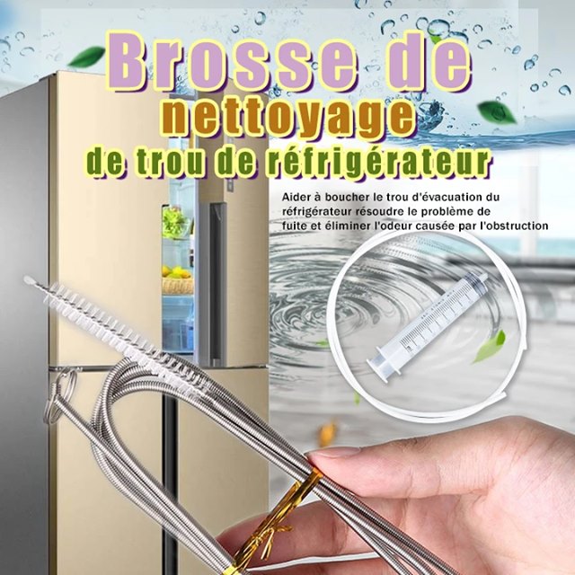 9 Pcs Kit de Nettoyage pour Réfrigérateur, Flexible Brosse de Nettoyage Bâtonnets Nettoyage de Trou de Vidange pour Réfrigérateur, Outils de Nettoyage Trou de Vidange de Réfrigérateur, pour Cuisine