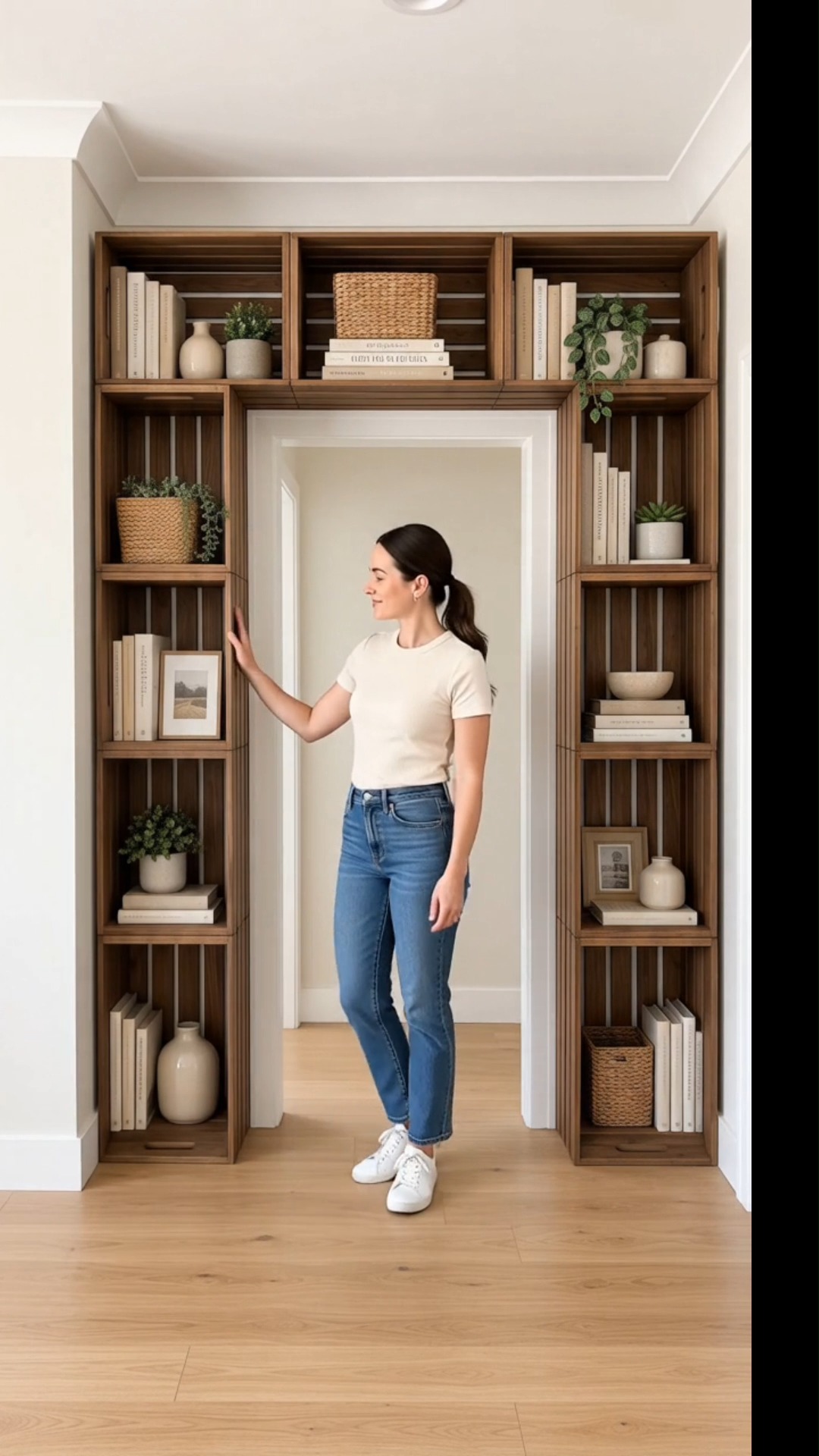 Grab Michael's crates for this GENIUS entryway idea