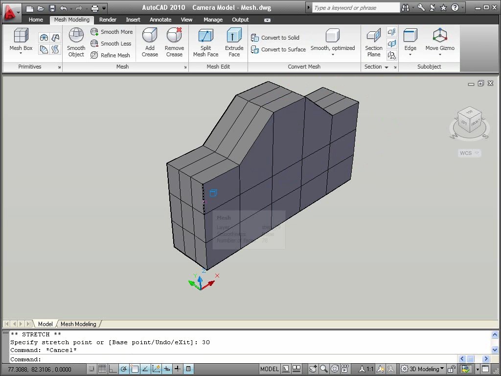 A demonstration of the new 3D mesh modeling feature in AutoCAD 2010 ...