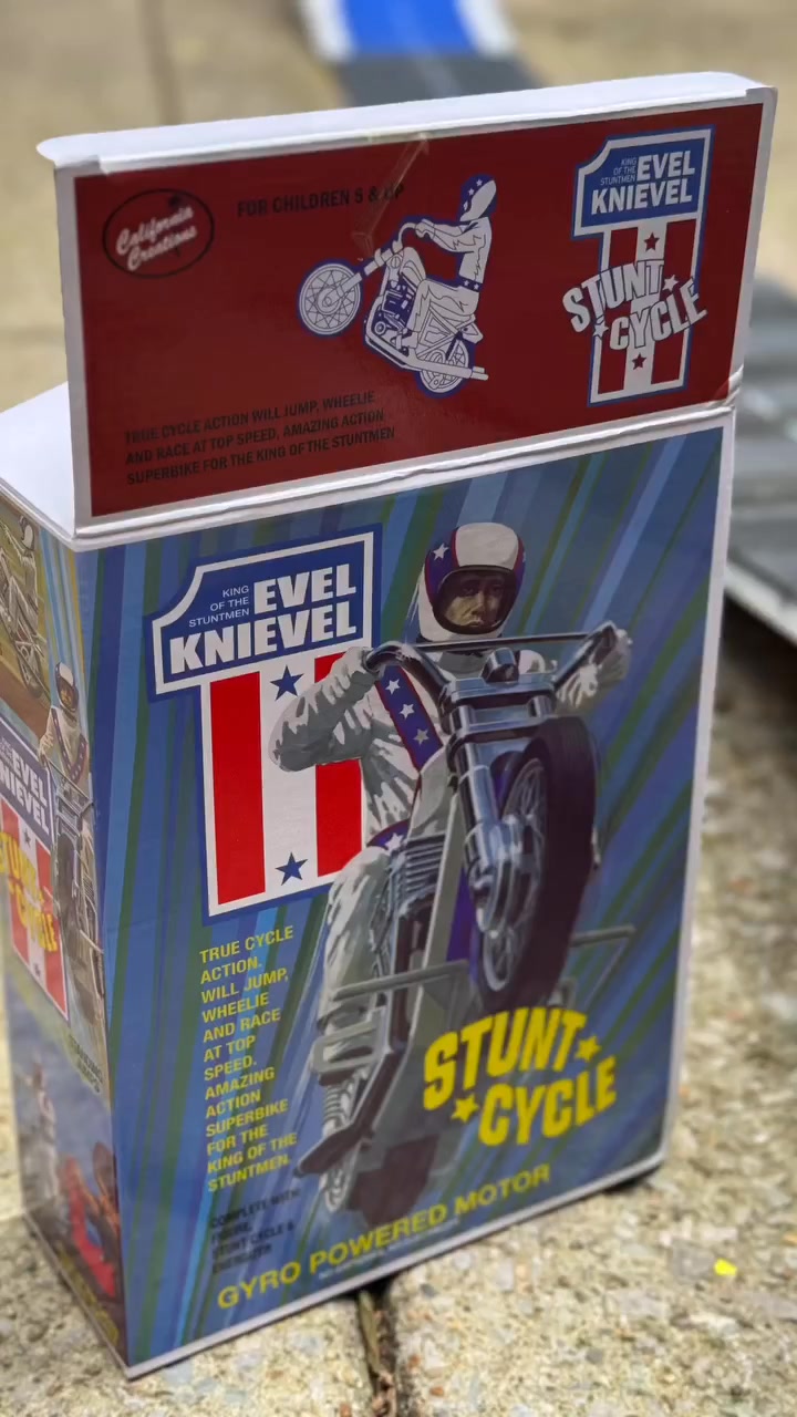 The original Evel Knievel Stunt Cycle from the Seventies has been