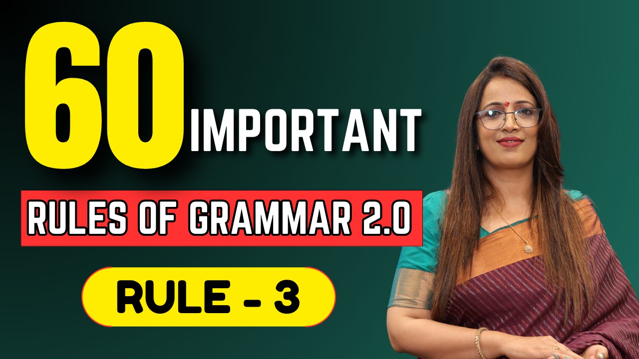 60 Rules of Grammar 2.0 | Rule - 3 | Grammar | English With Rani Ma'am ...