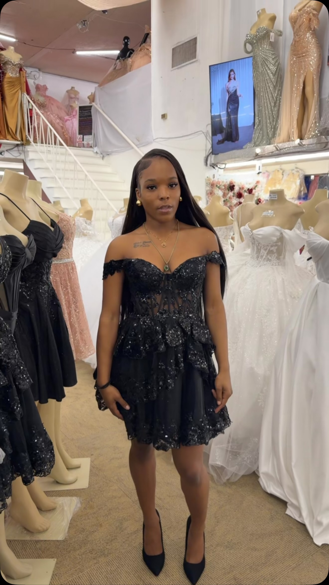 Same style different colors😉 Meaning you and your bestie can match this hoco season👑🛍️, #homecomingdress #shoptoday #portlandoregon #ladysecrets #brandambassadors