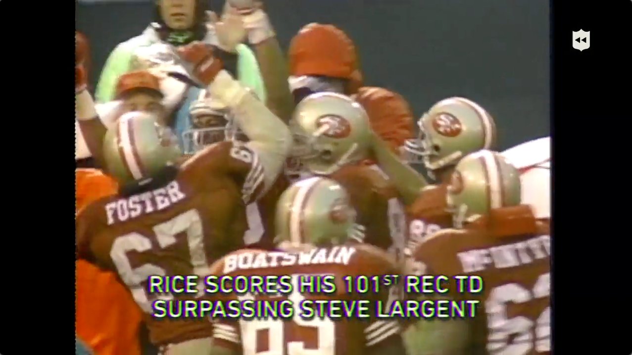 The great Jerry Rice set the receiving TD record with his 101st ...