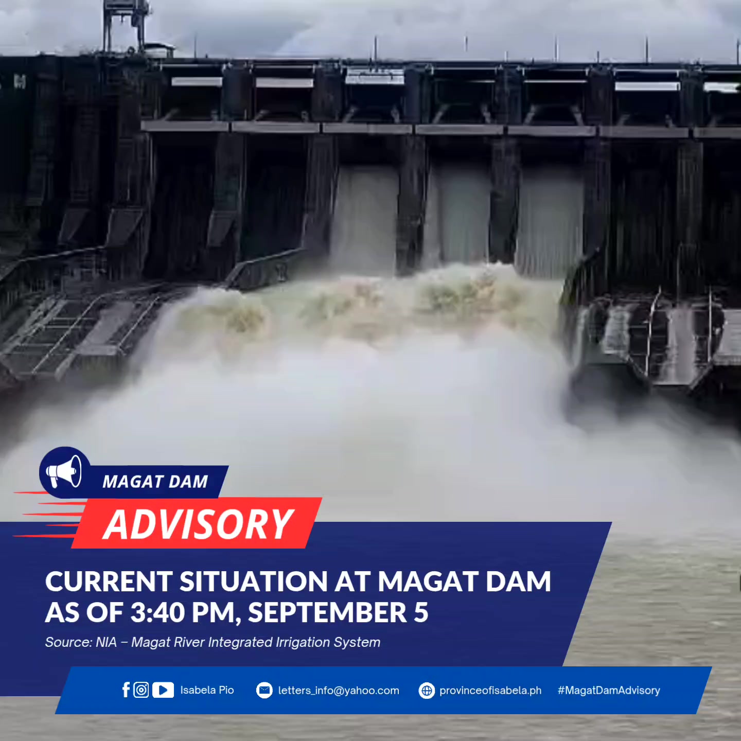 Footage of the Magat Dam shows three spillway gates currently open as ...