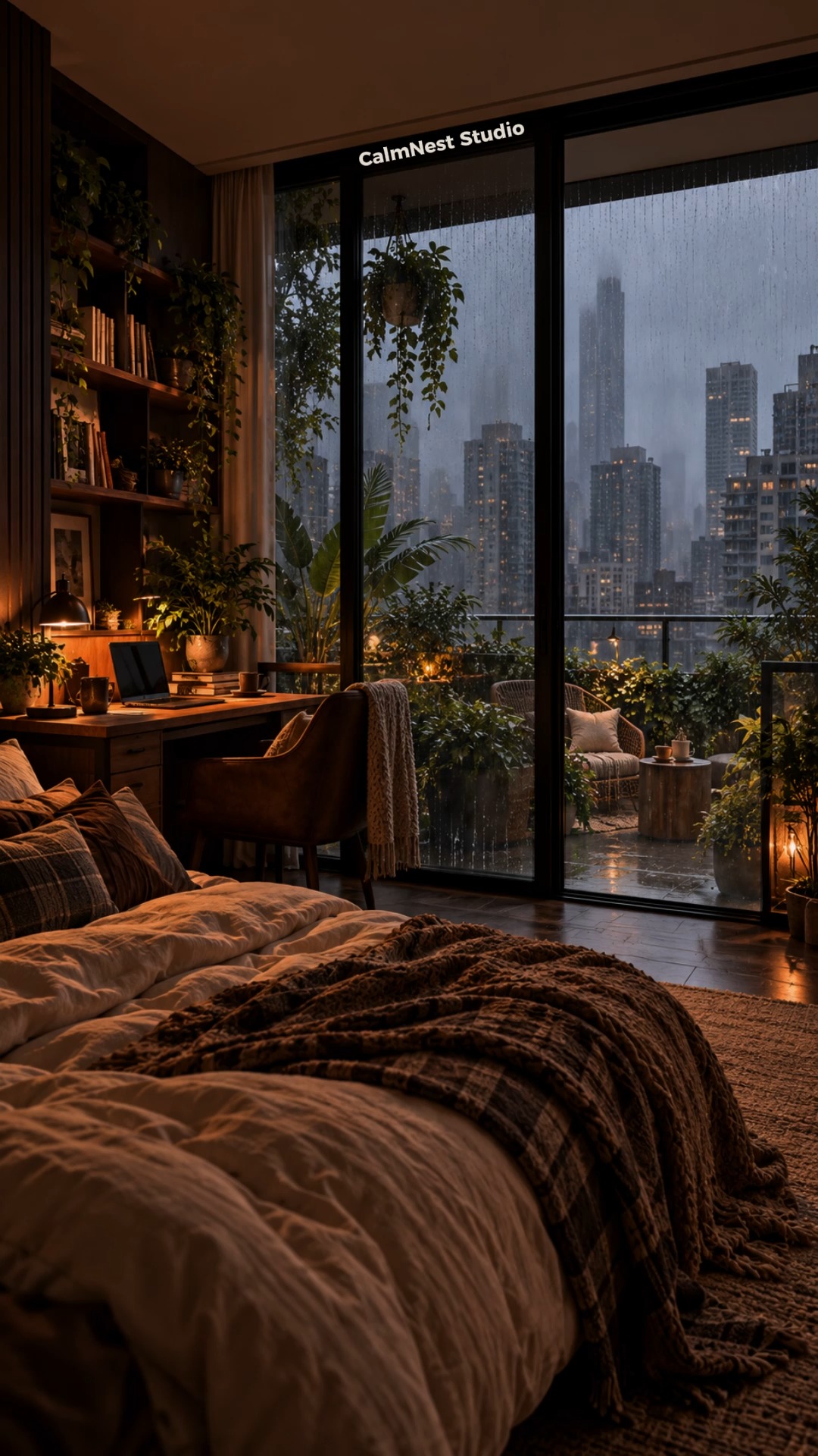 There's something magical about rain just outside the bedroom