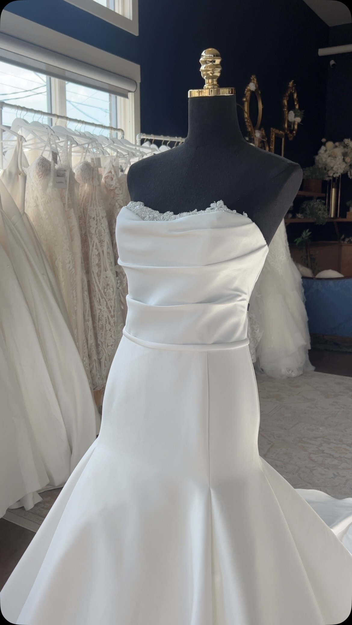 bowling green wedding dresses This satin fit and flare gown with a sweetheart neckline and peekaboo lace is perfect for a bride wanting a unique gown. “Lazara” by Calla Blanche Bridal is a one of a kind dress!🕊️💍, upload-20240320