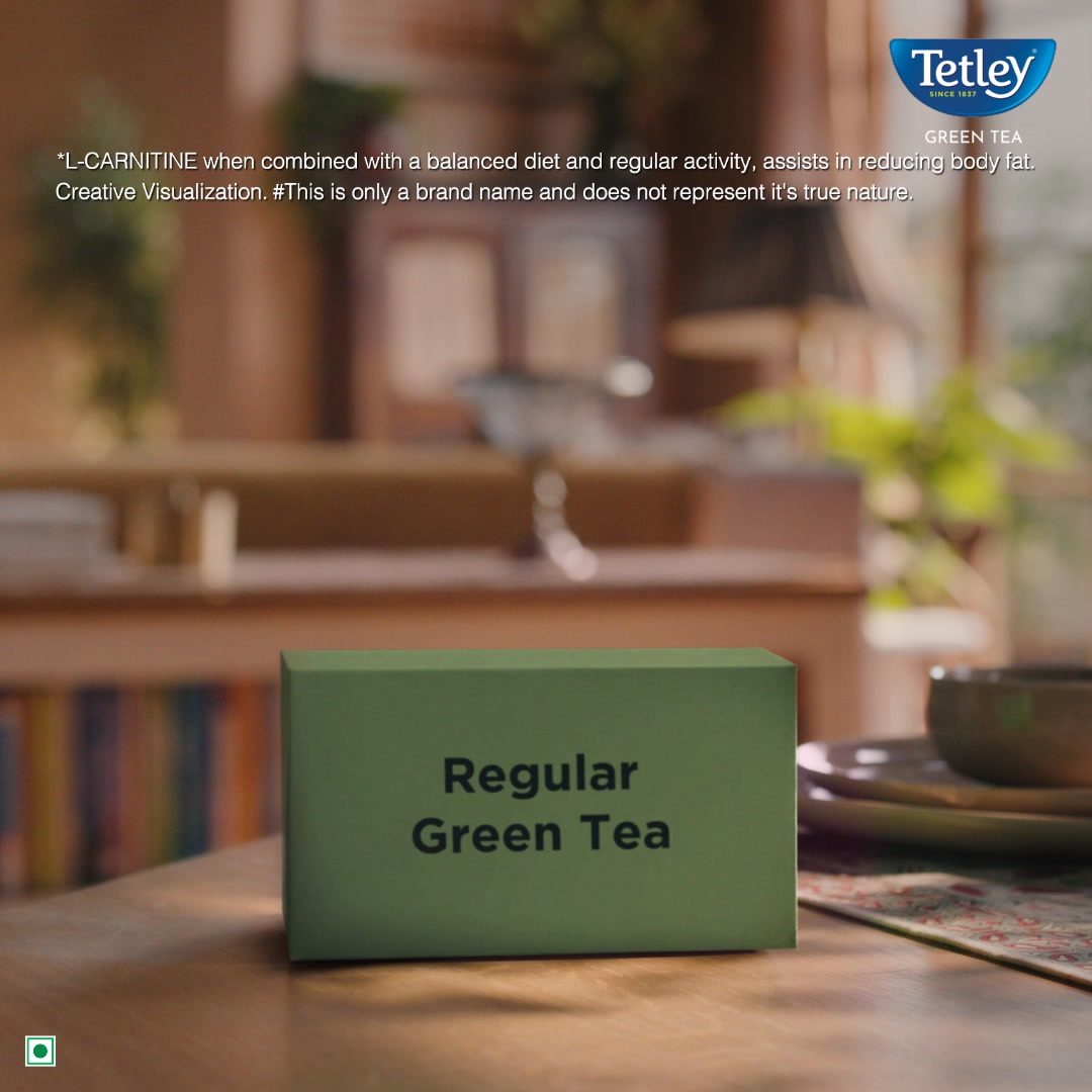 Fuel your wellness journey with Tetley Green Tea Slim Care., 🌿 With added L‑carnitine, a natural nutrient proven to help burn body fat, every sip supports your wellness goals., ✨ Packed with