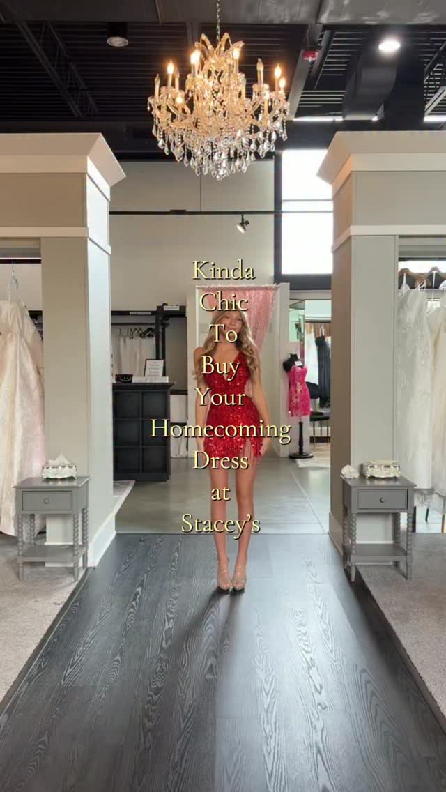 Kinda chic to come get your homecoming dress with us 😉, Homecoming is right around the corner… don’t wait any longer to find your dream dress 👗✨, Book with us today at staceysbridal.com while spots 