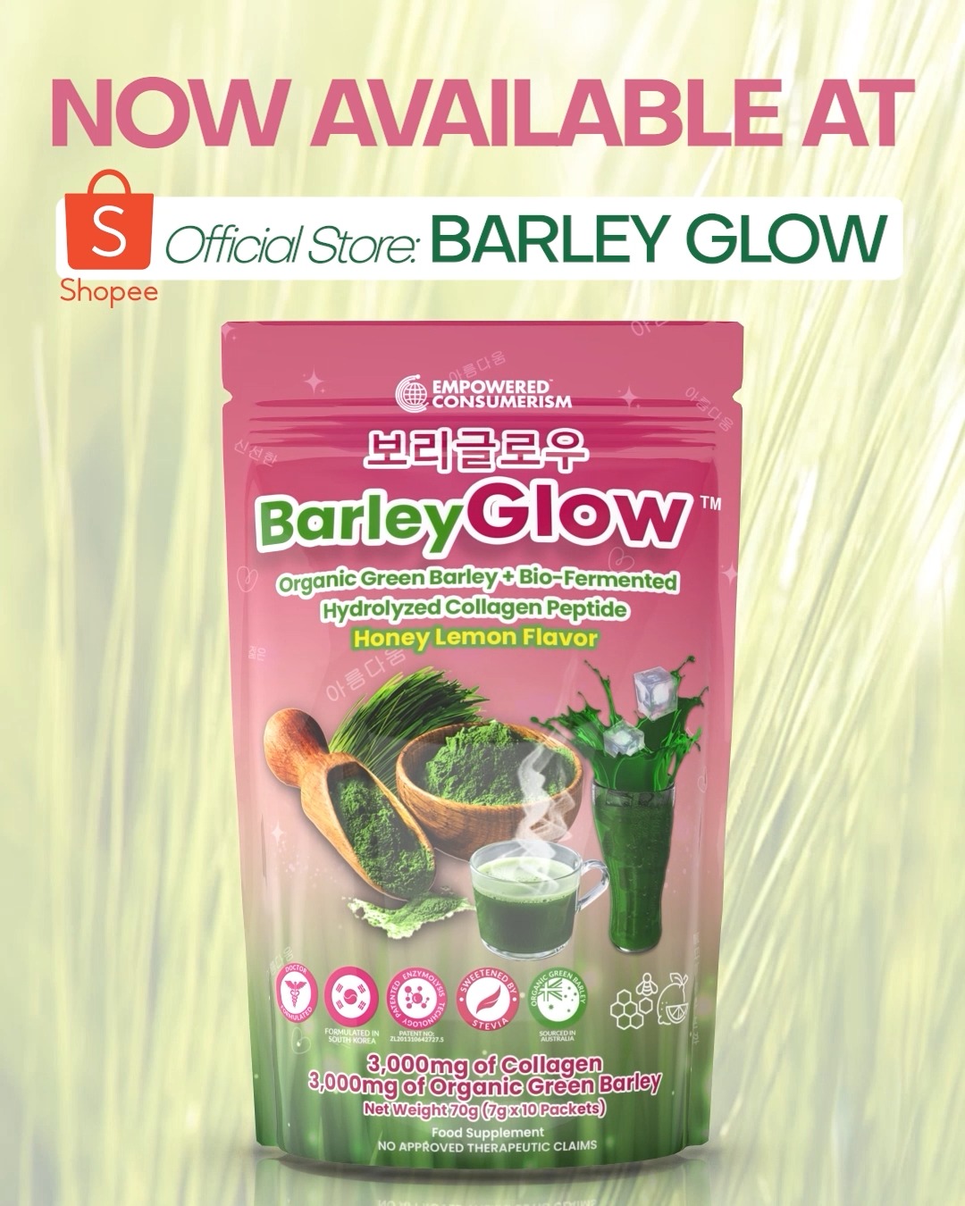 AIM GLobal Group of Companies Leaders! 11.11 na!!!BARLEY GLOW NA!!!! You can now start purchasing our first E Crowd Commerce Product, Barley Glow through our official Shopee store. This product also