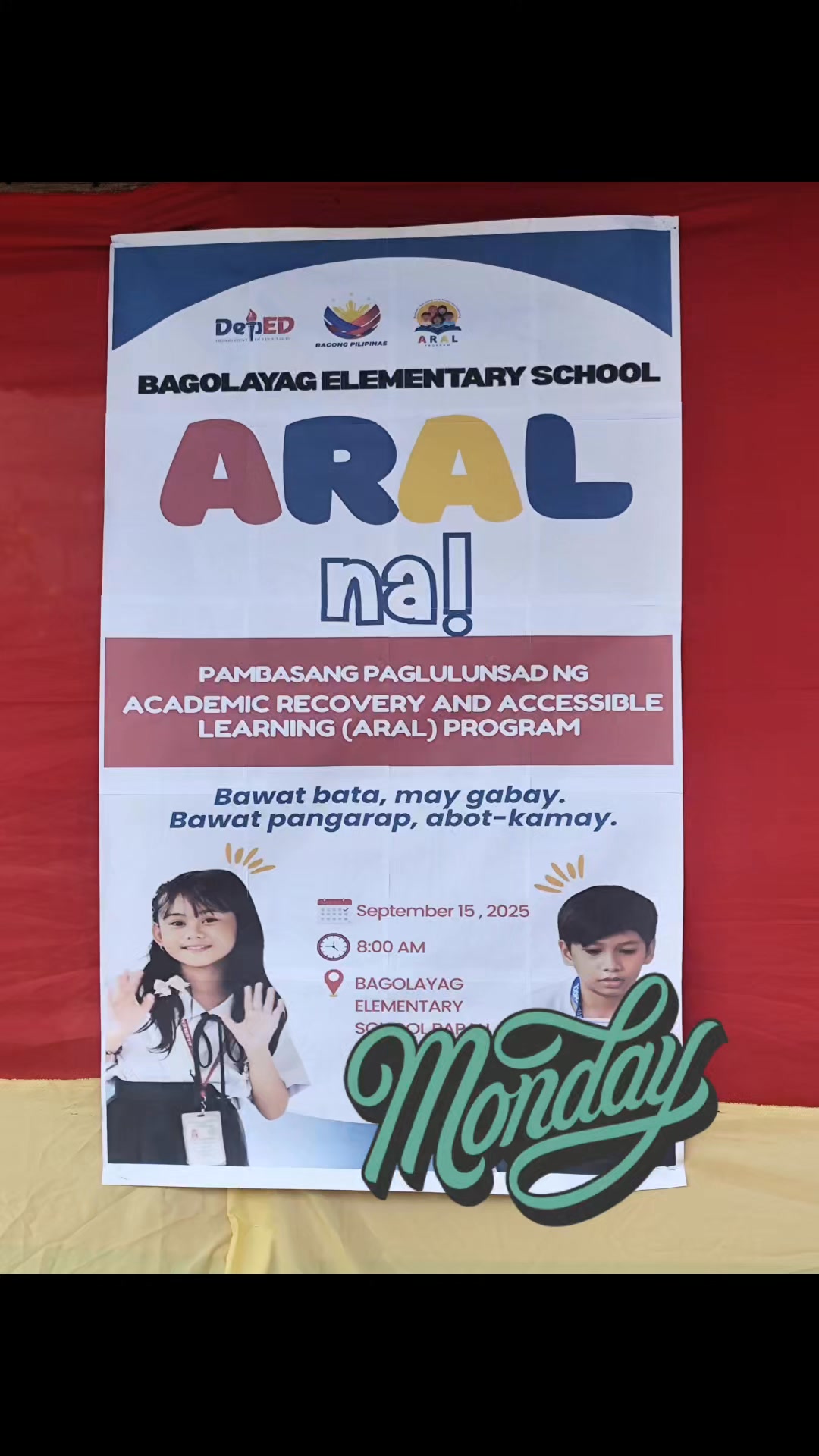 Opisyal na pagsisimula ng ARAL Program sa Bagolayag Elementary School ...