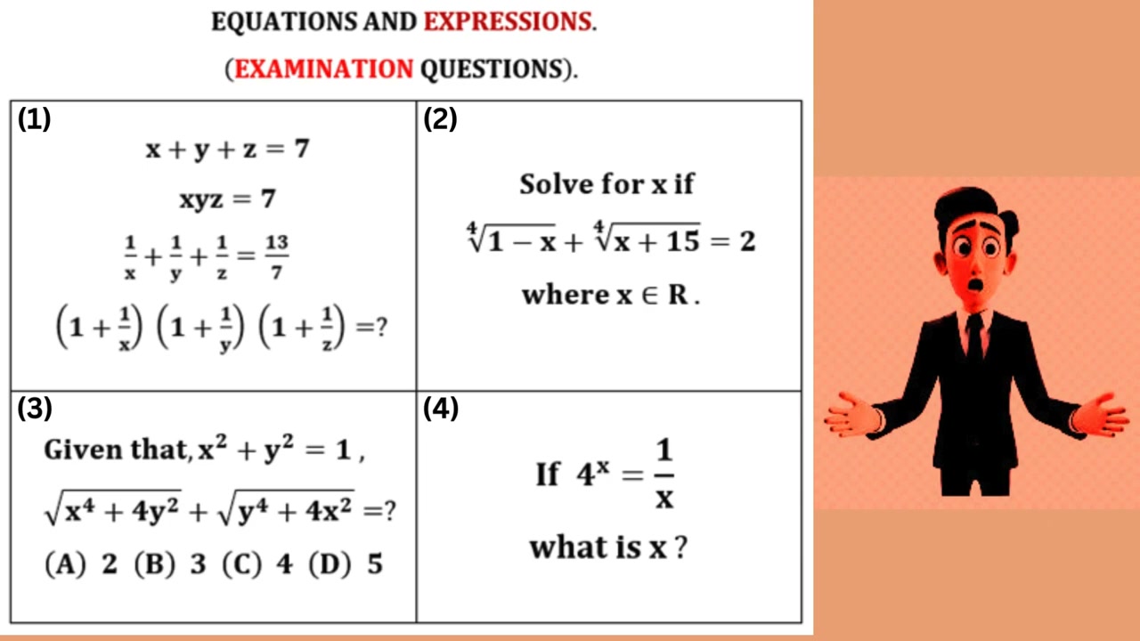 Linear, Radical, Rational And Exponential Equation In x. Watch