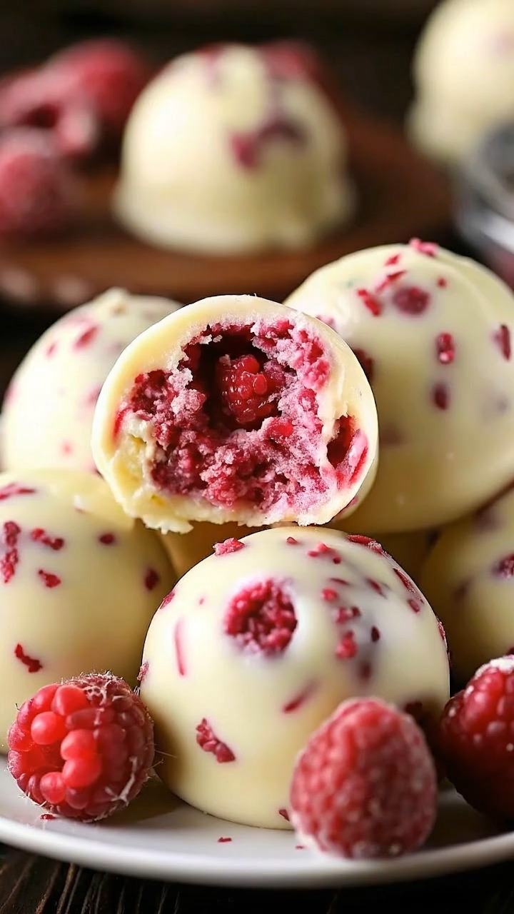 White Chocolate Raspberry Cheesecake Balls | Creamy, Tart & Perfectly ...