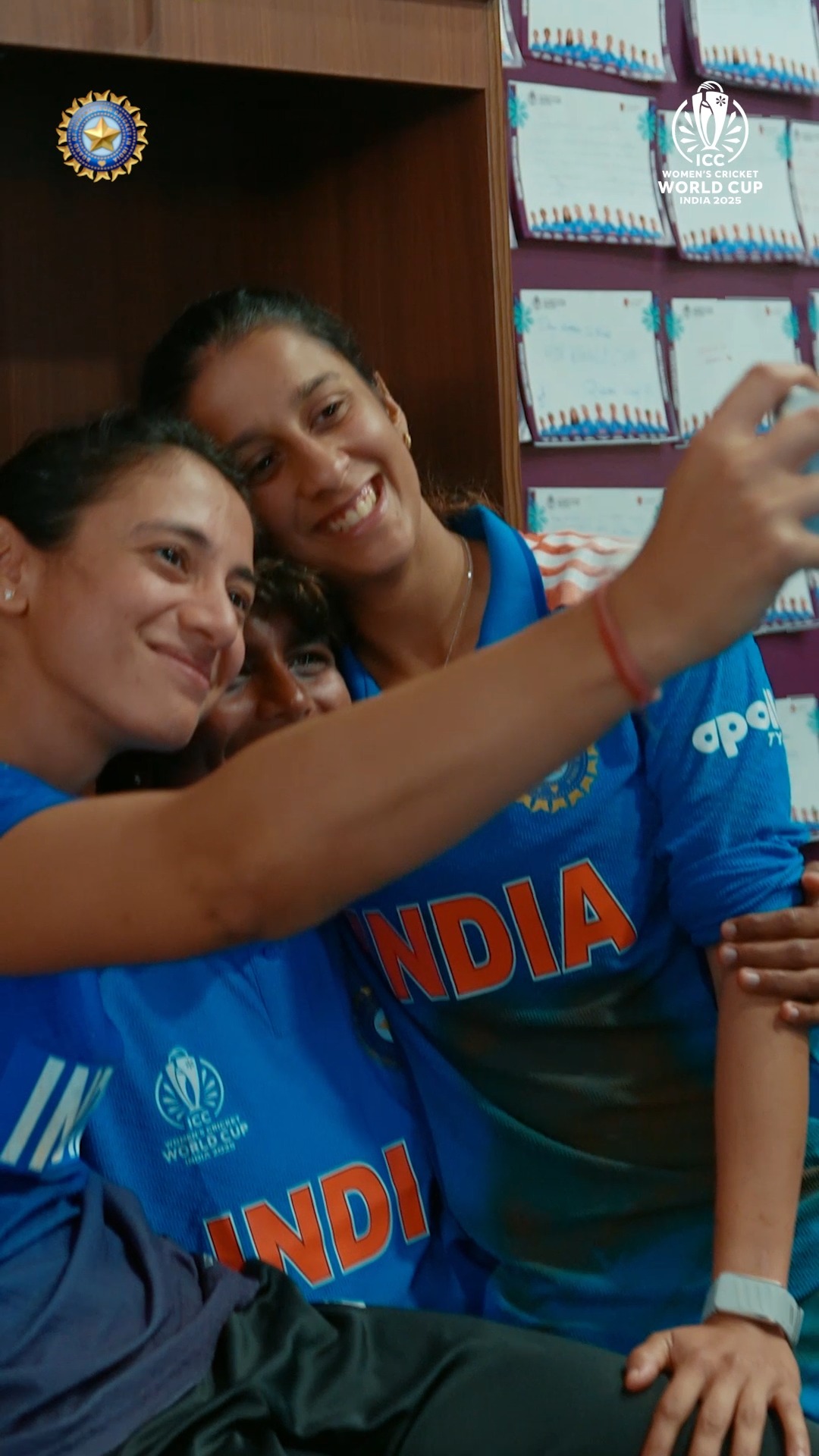 lady in indian dressing room Unforgettable moments 🫶 , Right after playing a 𝙅𝙚𝙢 💎 of a knock ❤️, Get your #CWC25 tickets 🎟️ now: https://tickets.cricketworldcup.com/explore/c/icc-cricket-world-cup , #TeamIndia Green dress